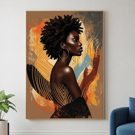 DIANANA Black Woman Art Print: Afrocentric Boho Portrait