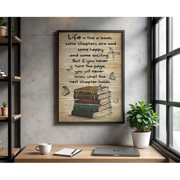 DIANANA Book Quote Art Print, Cozy Bookshop , Library Wall Decor, Gift for Book Lover, Reading Nook Poster, Home Office Literary Art
