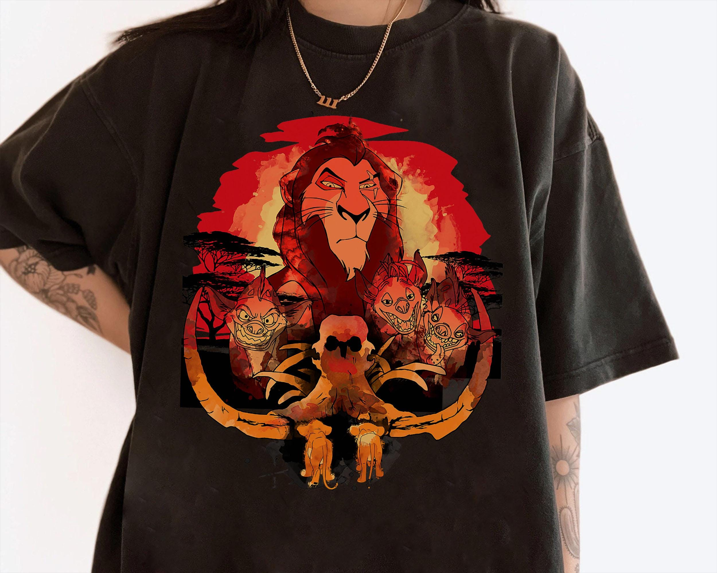 DIANANA Disney Lion King Scar Watch Simba Nala Dark Watercolor T-Shirt ...