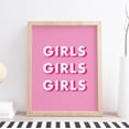 thumbnail image 1 of DIANANA Girls Girls Girls print, Girl Power Print, Pink Prints, Typography Print, Quote Print, Quote Prints, Living room print, bold print, a4 print, 1 of 3
