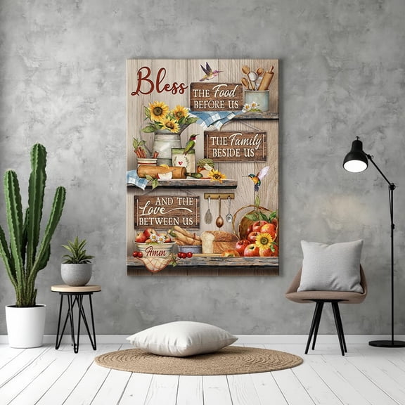 DIANANA Hummingbird artwork, Bless the food before us, Colorful kitchen, Fresh apple, Wall Art, Jesus Portrait Prints, Jesus