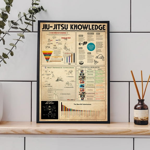 DIANANA Jiu Jitsu Knowledge Poster, Jiu Jitsu Techniques Poster, Training guide, Jiu Jitsu Positions, Jiu Jitsu for beginner Fighting Styles Chart