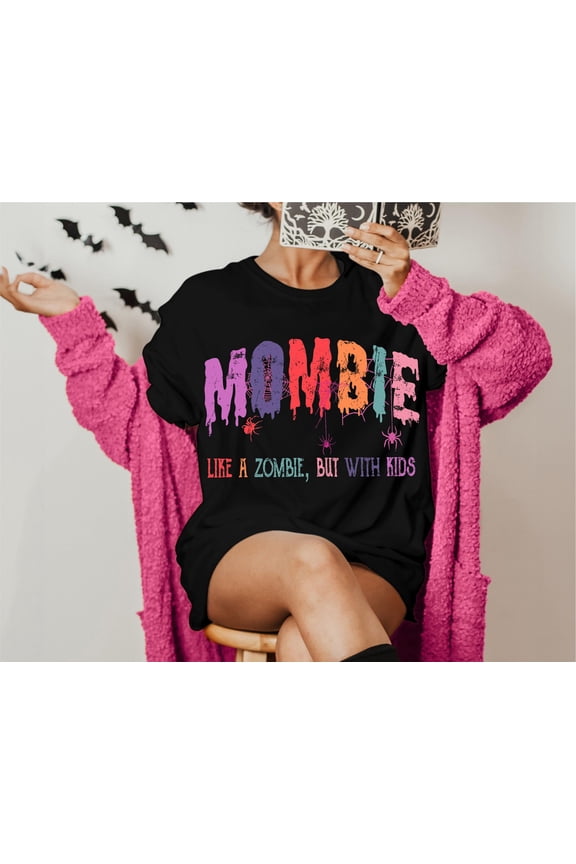 Mombie T-shirt, Mama Halloween Sweatshirt, Zombie Mom Tee, Spooky Mama Life Shirt, Like a Zombie But With Kids Tee, Scary Family Gift Tee
