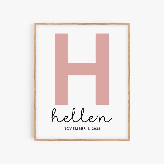 DIANANA Personalized Initial Name Print: Custom Nursery Decor