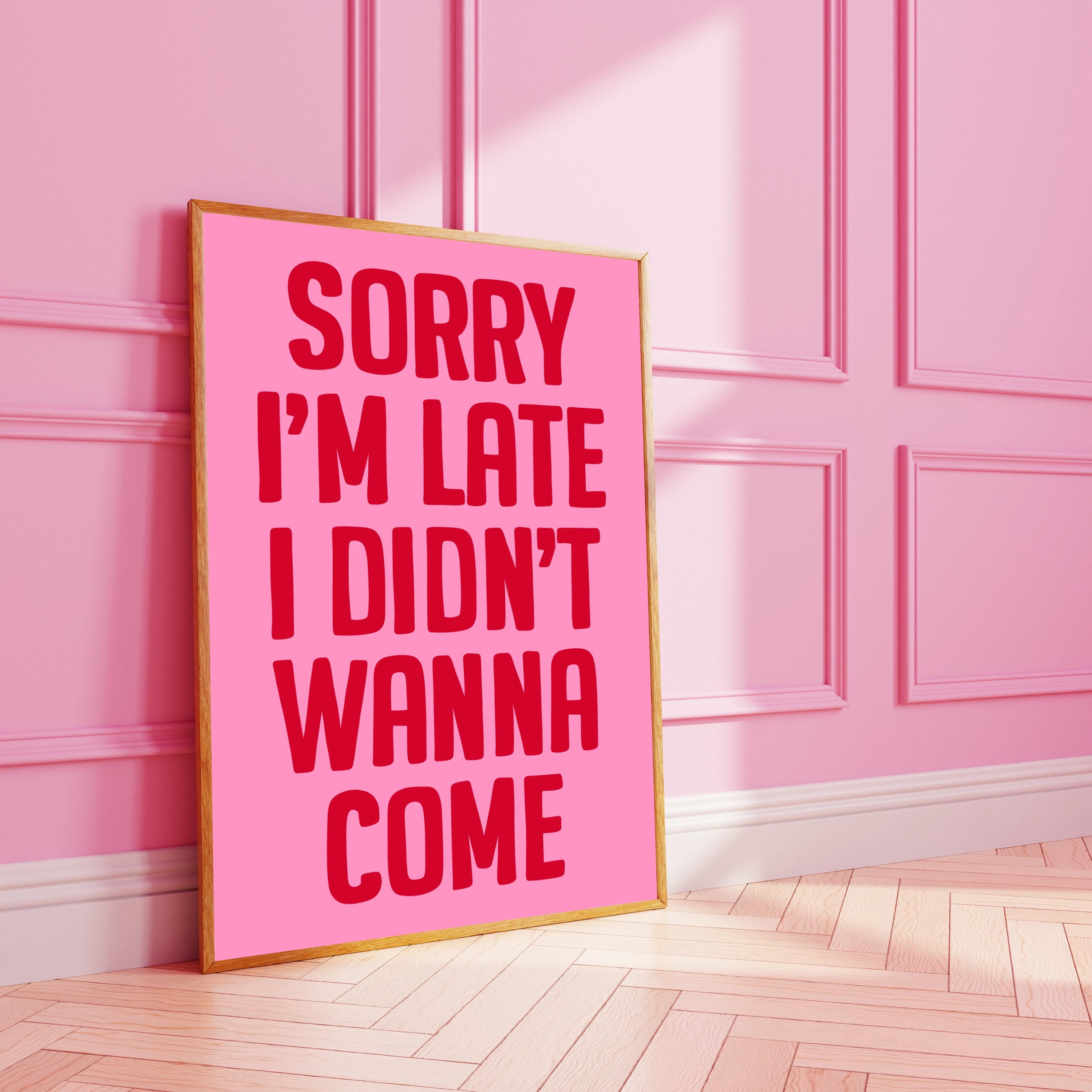 Sorry Leopard DIANANA Sorry I’m late poster | leopard print | wall art | - Walmart.com