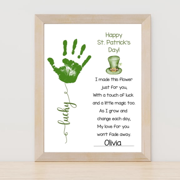 DIANANA St. Patrick’s Day Handprint | Flower Footprint Keepsake