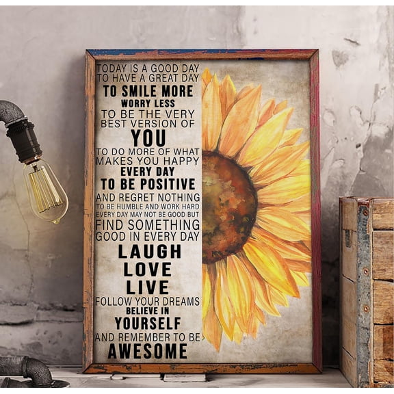 DIANANA Sunflower Inspirational Quote Poster Or Poster, Positive Affirmations Wall Art, Believe In Yourself Poster, Daily Reminder Wall Decor