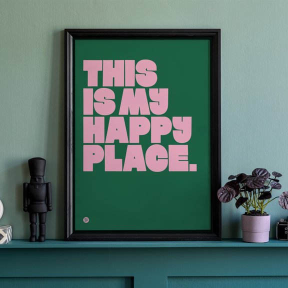 DIANANA This Is My Happy Place, Kitchen Wall Art, Gallery Wall Art, Home Art, Bedroom Wall Art, Happy Place Print, Typography Art, Eclectic Wall Art