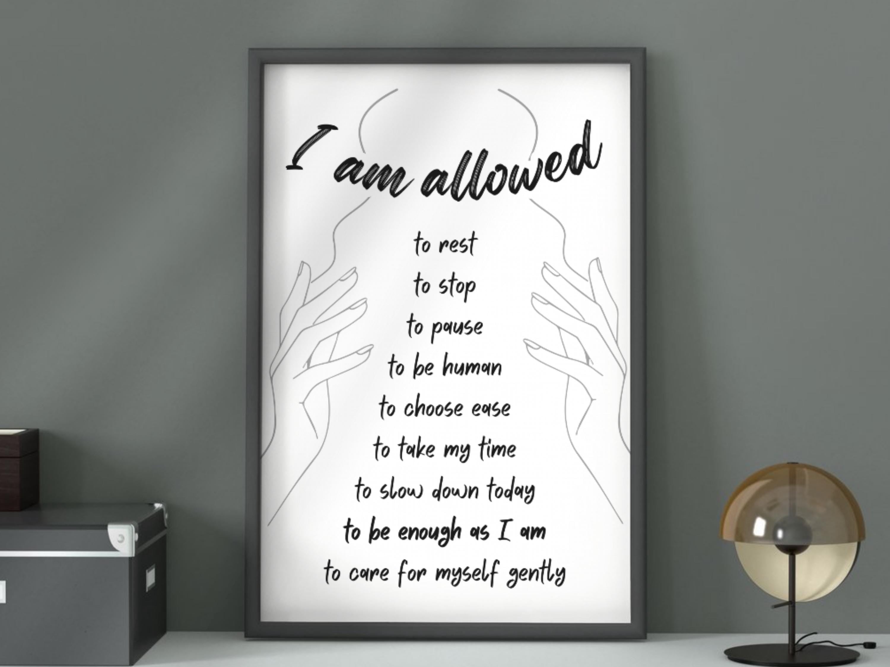 I Allow DIANANA Wall Art – I Am Allowed Affirmation Poster for Emotionally ...