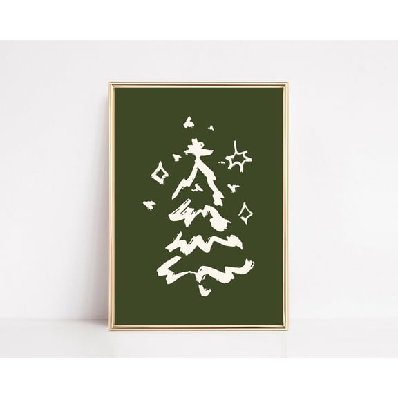 DIANANA christmas tree | whimsical christmas decor | green christmas poster | holiday decor | winter wall art |
