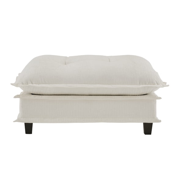 DIANJIE Beige Chenille Upholstered Modular Ottoman Sofa Customizable Multi-Configuration Seating with Solid Wood Frame
