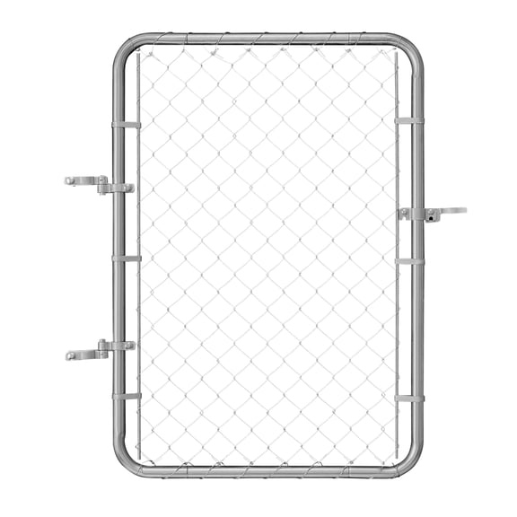 DIANJIE Gray Adjustable Chain Link Fence Gate Fits 2ft6ft Opening Gate with Hinges & Latch Posts Not Included