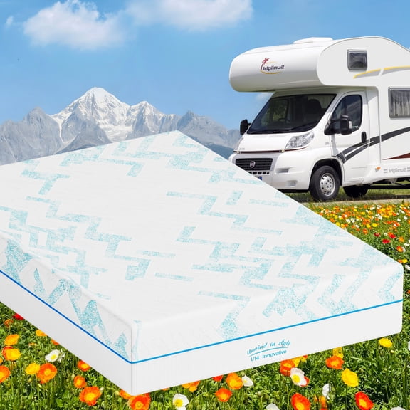 DIANJIE Medium Firm Short King RV Foam Mattress Body Contouring Latex Memory Foam Construction