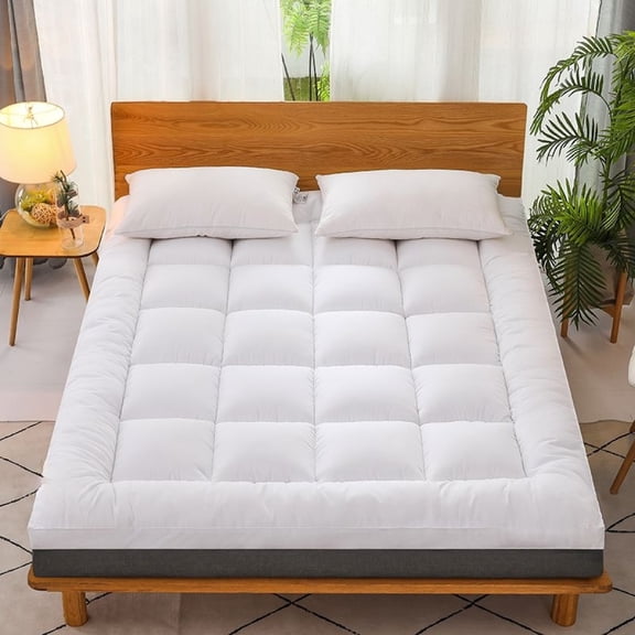 DIANJIE White Size Cotton Mattress Topper Pad Ultra Soft Skin Friendly Warm Quiet Minimalist Bedroom Bedding Cushion For All Night Relax Sleep