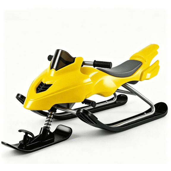DIANJIE Yellow Snow Sled with Steering Rope and Foot Brakes