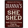 thumbnail image 1 of DIANNA'S She Shed Red Sign Gift Lady Cave 12x18 Metal Sign 112180088421, 1 of 1