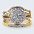 thumbnail image 1 of DIASTAR JEWELS 3 Piece Round Cut Diamond Women Wedding Bridal Ring Set, Trio Bridal Set, 14K Yellow Gold Plated, 1 of 4