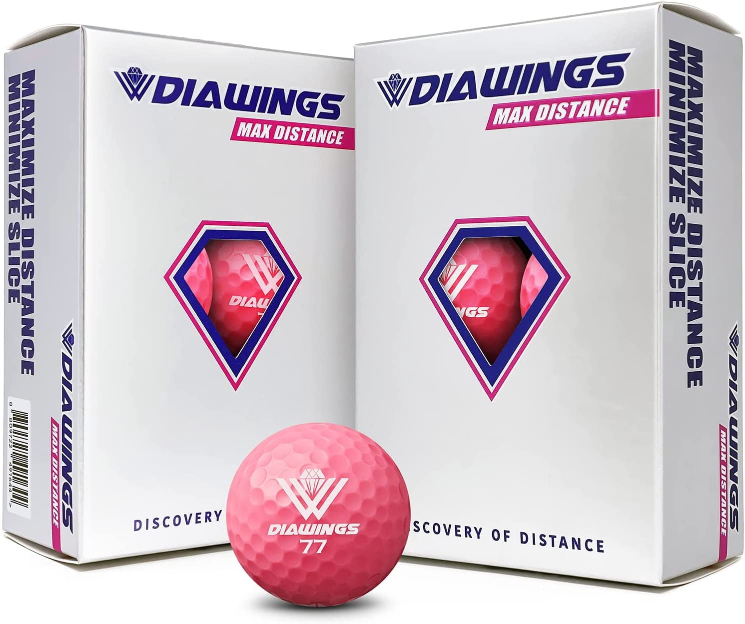 DIAWINGS MAX DISTANCE GOLF BALL PINK 12 Balls