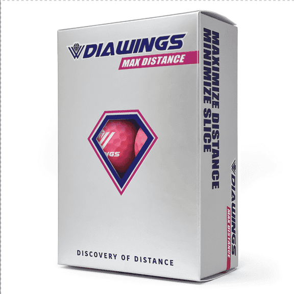 DIAWINGS MAX DISTANCE GOLF BALL PINK 6 Balls