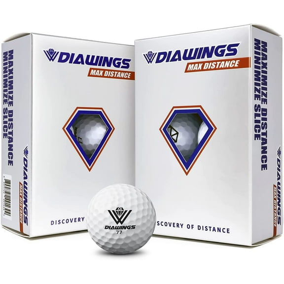 DIAWINGS MAX DISTANCE GOLF BALL WHITE 12 Balls