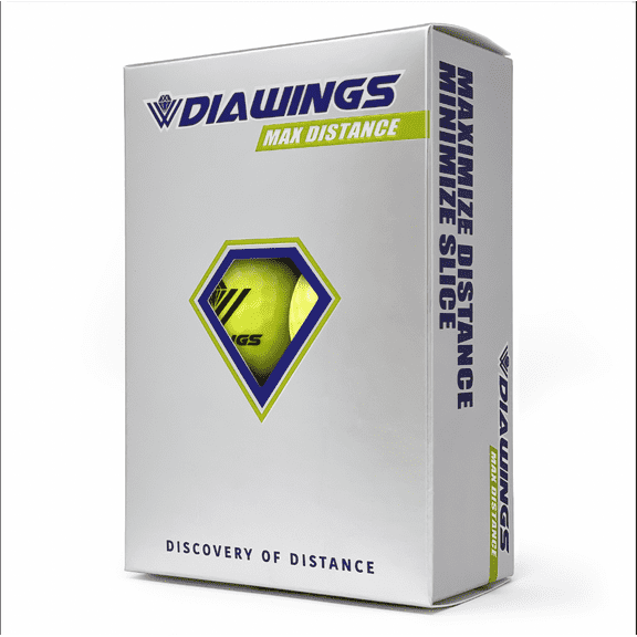 DIAWINGS MAX DISTANCE GOLF BALL YELLOW 6 Balls