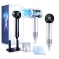thumbnail image 1 of DIAYUBU High Speed Ionic Hair Dryer, 120,000 RPM Brushless Motor, LED Display, Negative Ion, 4 Heat/3 Speed, Magnetic Nozzle, White, 1 of 10