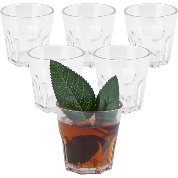 DIBALIYI 160 ml Unbreakable Acrylic Beverage Glasses (Set of 6)