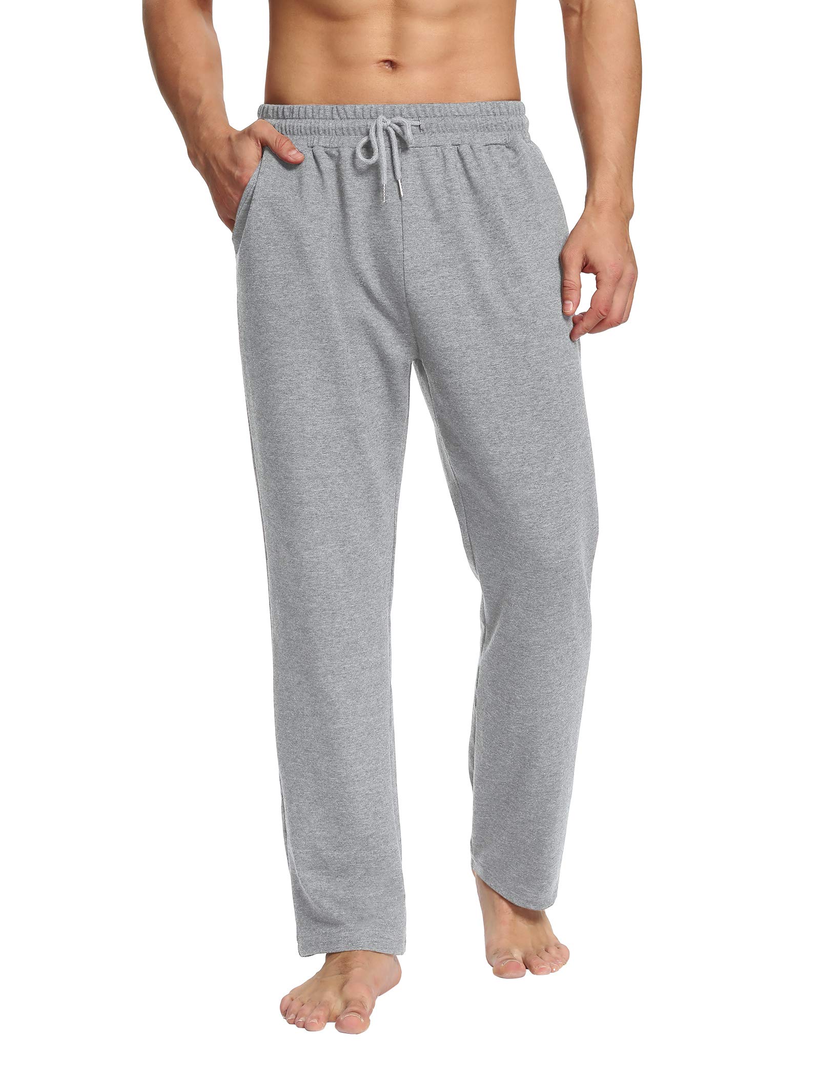 DIBAOLONG Mens Yoga Sweatpants Open Bottom Workout Joggers Pants Loose