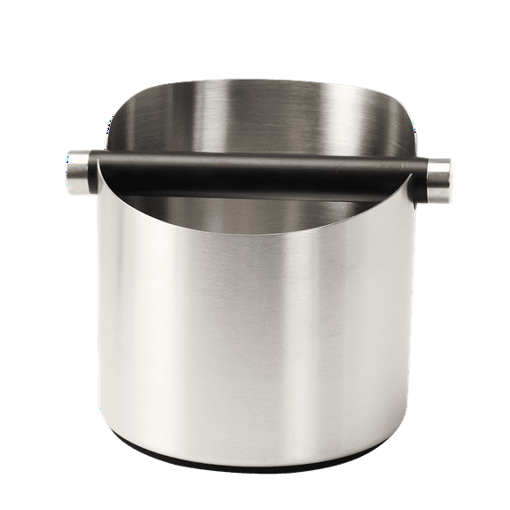 DIBTSA Round Stainless Steel Coffee Knock Box - Large Size for Coffee Grounds Container and Powder Box