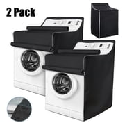 DICEEVIL 2 Pcs Washing Machine Cover, Zipper Design Wash Machine Cover, Waterproof Dust-proof Moderately Sunscreen Fit for Front Load Washer Dryer, All Weather protection