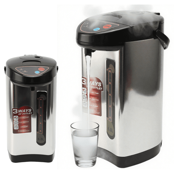 DICEEVIL Electric Water Kettle, 6.8L/7.18 Qt Water Boiler and Warmer with Safety Lock, Stainless Steel Quick Heating Hot Water Dispenser for Coffee & Tea