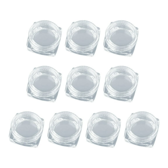 DICEWEN 1/10pcs 3g Clear Jar Cosmetic Cream Box Small Empty Sample Containers Pots Nail Art Storage Transparent Boxes