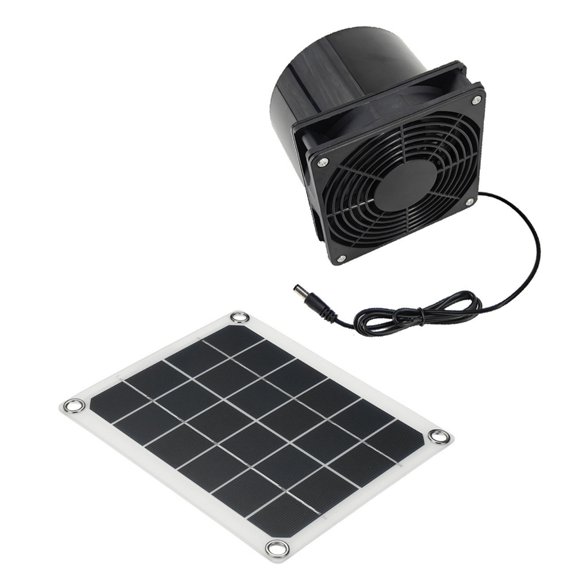 DICEWEN 10W Photovoltaic Panel Ventilation Structure 12cm Exhaust Fan Low Temperature Rise Continuous Action Permanent ABS