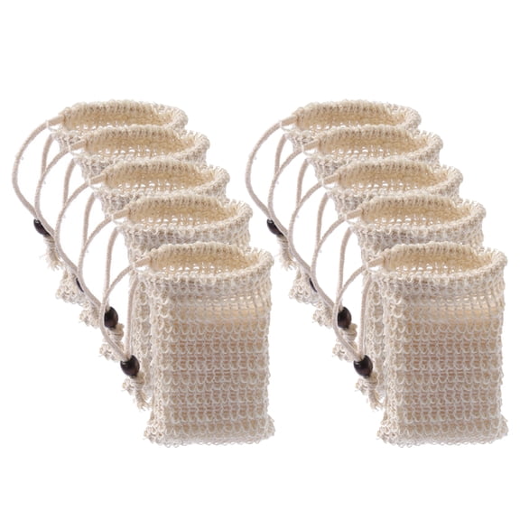 DICEWEN 10pcs Soap Bag Mesh Net Foaming Drying Soap Holder for Shower Bath
