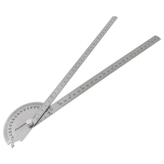 DICEWEN 180 Deg Angle Ruler Bevel Protractor Measuring Instrument Stainless Angle Ruler