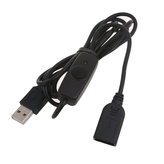 DICEWEN 4.9ft Male to Female Adapter Cable with On Off Button USB Extension Wire Power Cord for Driving Record LED Light Strips