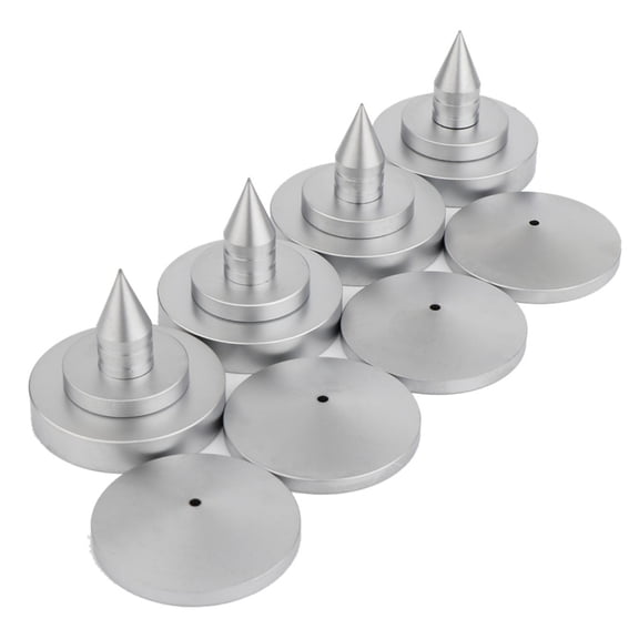 DICEWEN 4Pcs Brass Speaker Spikes Subwoofer Amplifiers Turntable Isolation Stand Feet Cones Base Pad Shockproof Mats Replacement