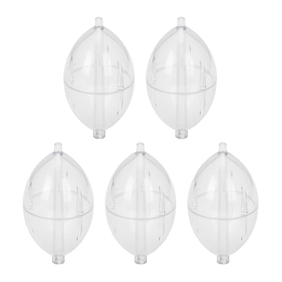 DICEWEN 5Pcs Plastics Clear Float Fishings Slip Cast Spin Float Oval Bubble Float