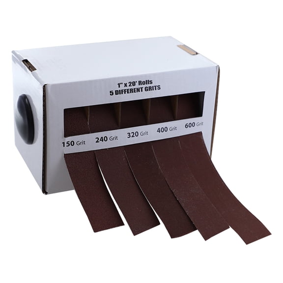 DICEWEN 5x Sandpaper Rolls Boxed Drawable Abrasive Sandpaper for Metal Glass Polish