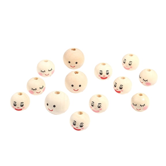 DICEWEN 60Pcs Craft Bead Smiling Face Bead 20mm Bead for Jewelry Making
