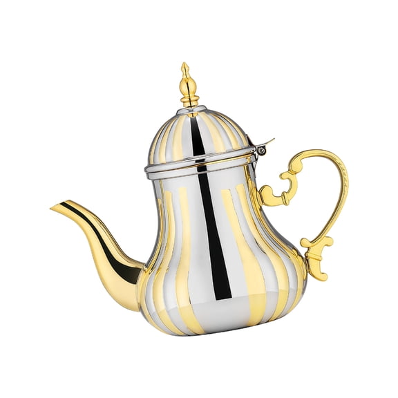 DICEWEN Arabics Coffee Pot Stainless Steel Turkish Teapot Hot Drink Servers with Long Spout and Wide Mouthed for Coffee Service
