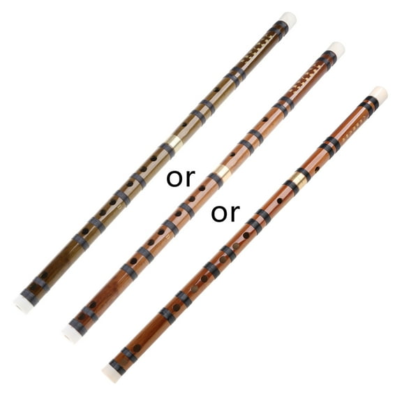 DICEWEN Bamboo Flute 23 Inch Long Vertical Dizi for Key D Chinese Musical Instrument