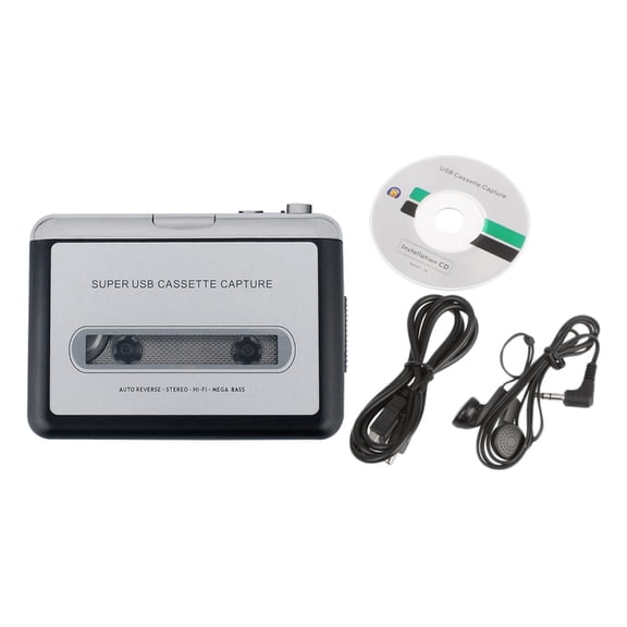 DICEWEN Cassette to MP3 Converter Digital Cassette Player Converts Tape to MP3 USB Flash