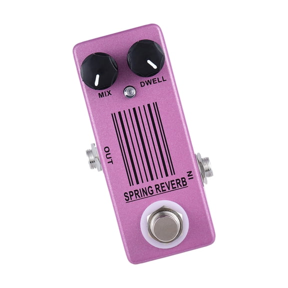 DICEWEN Compact Guitar Reverbs Pedal with Spring Reverbs Tone and Double Knob Control Guitar Effects Pedal for Electric Bass