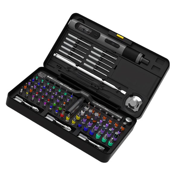DICEWEN Display Screen Battery Operated Screwdriver Kit Includes 96 Piece Components For Electronics And Home Maintenance