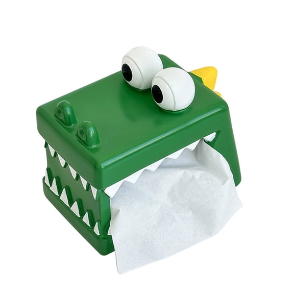 DICEWEN Elegant Alligator Themed Paper Towel Container Smooth Wipeable Surfaces Ideal for Dining Table Desktop Use