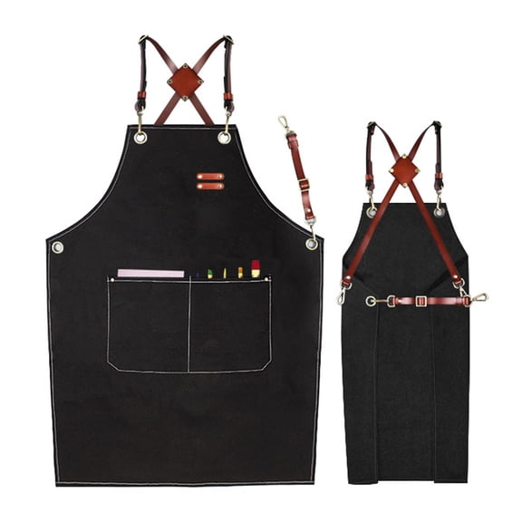DICEWEN Fashion Cotton Kitchen Aprons For Woman Men Chef Work Apron For Grill Restaurant