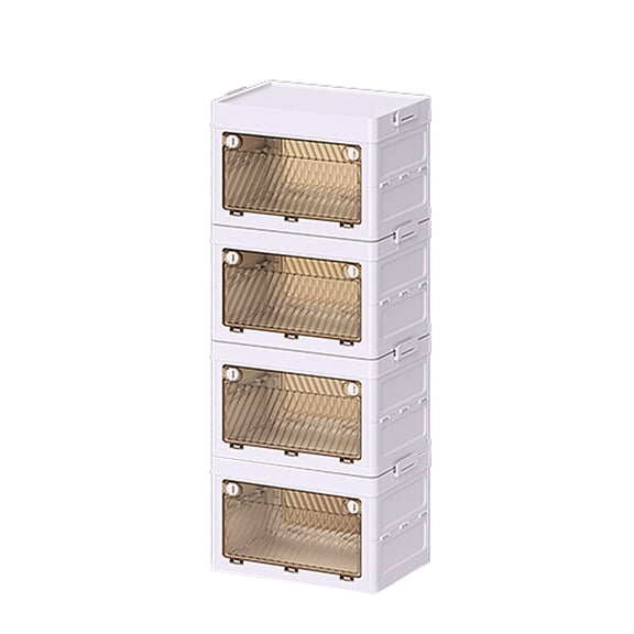 DICEWEN Folding Armoire for Clothes Practical Wardrobe with Rods and Magnet Door Stylish Clothing Storage Compartments