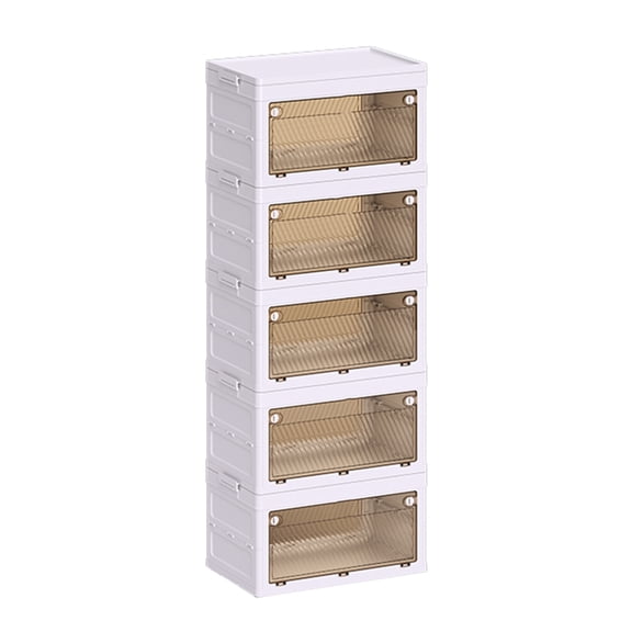 DICEWEN Folding Armoire for Clothes Practical Wardrobe with Rods and Magnet Door Stylish Clothing Storage Compartments