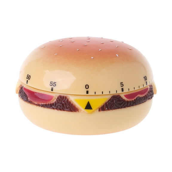 DICEWEN Hamburger 60 Minute Mechanical Timer Countdown Alarm Kitchen Cooking Reminder To